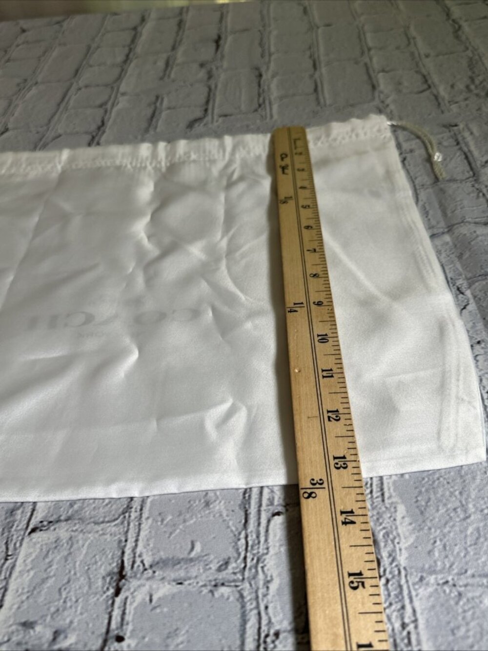 Coach New York Dust Bag Satin White Drawstring Storage Stagecoach Logo 16X13 - Picture 6 of 7